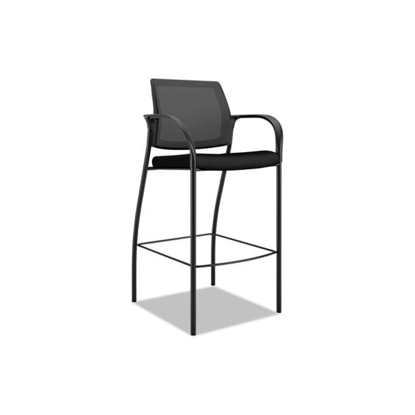IGNITION 2.0 ILIRA-STRETCH MESH BACK CAFE HEIGHT STOOL, SUPPORTS UP TO 300lb, BLACK SEAT/BACK/BASE